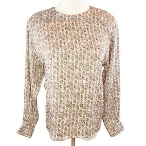 SOLD: Vintage Anne Klein Silk Abstract Marble Pattern Blouse